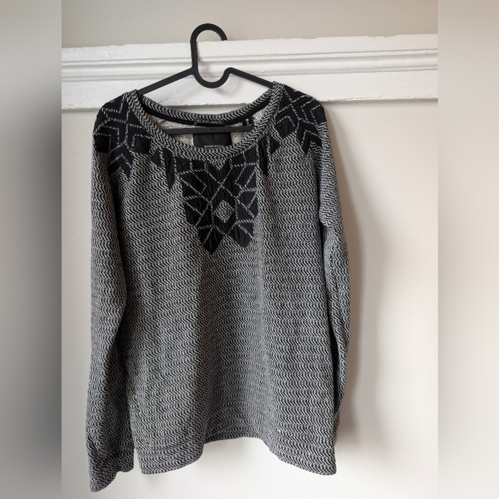 Scotch & Soda Black and Gray Geometric Sweater